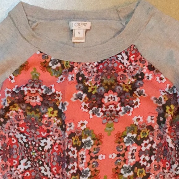 J Crew merino sweater with floral inset - Picture 3 of 4